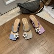 画像7: daisy fairy style one-toe braided stiletto  sandals shoes   デイジー&ラインストーン付きフェアリースタイルヒールサンダル スリッパ   シューズ　 (7)