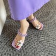 画像8: daisy fairy style one-toe braided stiletto  sandals shoes   デイジー&ラインストーン付きフェアリースタイルヒールサンダル スリッパ   シューズ　 (8)