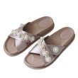 画像2: Women  pearl cross wear sandals and slippers　パール付きクロスフラットサンダル 　スリッパ (2)