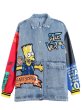 画像1: 21 The Simpsons Simpson Graffiti Emblem Denim Jacket  シンプソン シンプソンズ ワッペン付き デニムジャケット Gジャン コート (1)