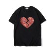 画像1: Unisex Paisley Broken Heart Pattern Short Sleeve T-shirt 　 ユニセックス 男女兼用 ペイズリーブロークンハートプリント半袖Tシャツ (1)