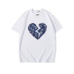 画像4: Unisex Paisley Broken Heart Pattern Short Sleeve T-shirt 　 ユニセックス 男女兼用 ペイズリーブロークンハートプリント半袖Tシャツ (4)