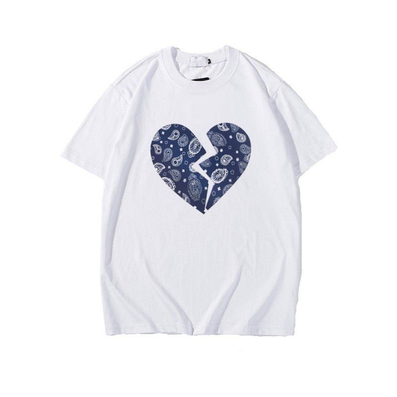 画像4: Unisex Paisley Broken Heart Pattern Short Sleeve T-shirt   ユニセックス 男女兼用 ペイズリーブロークンハートプリント半袖Tシャツ (4)