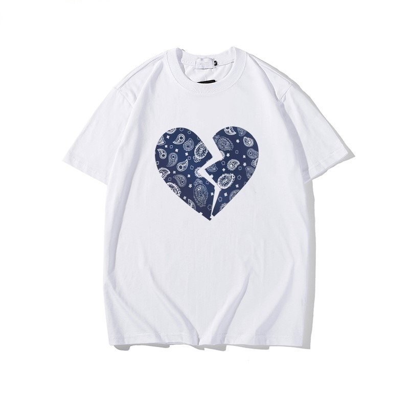 画像2: Unisex Paisley Broken Heart Pattern Short Sleeve T-shirt   ユニセックス 男女兼用 ペイズリーブロークンハートプリント半袖Tシャツ (2)