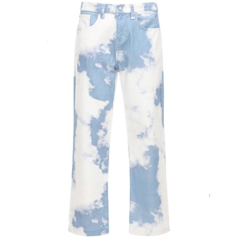 画像5: Mens Tie-dyed Denim Straight-fit Pant Washed Comfort　 ユニセックス 男女兼用タイダイ絞り染め デニムパンツ  (5)