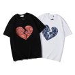 画像3: Unisex Paisley Broken Heart Pattern Short Sleeve T-shirt 　 ユニセックス 男女兼用 ペイズリーブロークンハートプリント半袖Tシャツ (3)