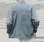 画像6: Unisex  Tom and Jerry & American Comic Embroidered Denim Jacket blouson 　ユニセックス男女兼用トムとジェリー＆アメリカンコミック刺繍デニムジャケット Gジャン  ブルゾン  MA-1 ボンバー   (6)