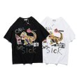 画像5: Unisex hand-painted graffiti small dinosaur print t-shirt　ユニセックス 男女兼用グラフィック 恐竜プリント 半袖Tシャツ (5)