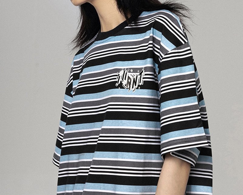 画像3: Unisex half-sleeved striped t-shirt ユニセックス 男女兼用 ストライプ ボーダー半袖Tシャツ (3)