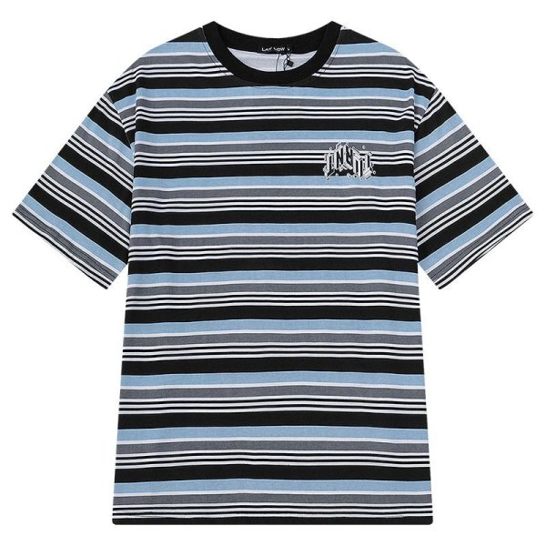 画像1: Unisex half-sleeved striped t-shirt　ユニセックス 男女兼用 ストライプ ボーダー半袖Tシャツ (1)