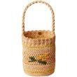 画像1: raffia hand-woven  bucket basket bag one-shoulder tote  bag  ラフィア編みバケットかご 籠ショルダー トートバックトート ショルダーバッグ (1)