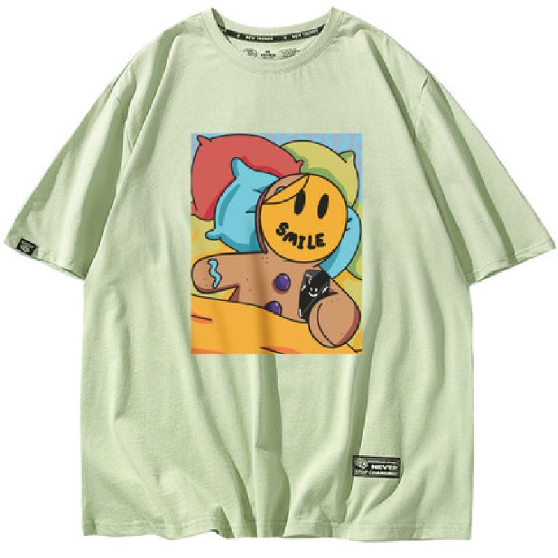 画像3: Unisex smiling gingerbread print short sleeve T-shirt   ユニセックス 男女兼用スマイルジンジャーブレッドマンプリント半袖Tシャツ (3)
