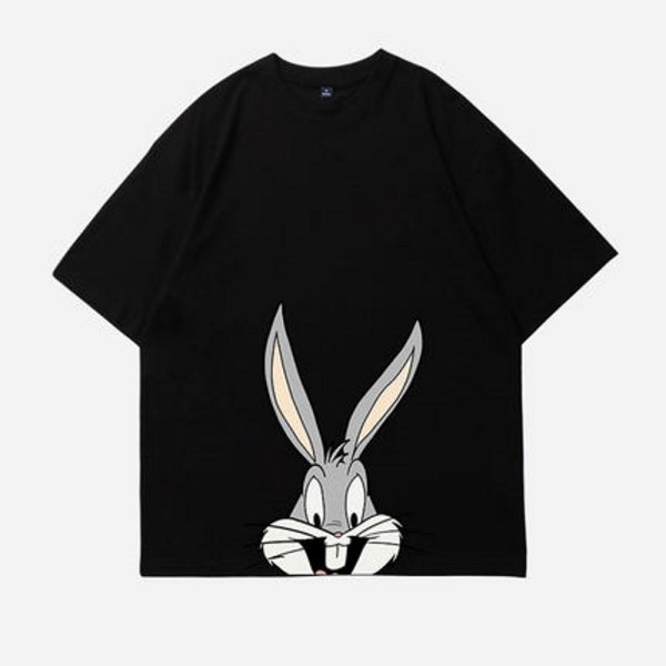 画像1: Unisex Bugs Bunny print short sleeve T-shirt   ユニセックス 男女兼用バッグスバニー プリント半袖Tシャツ (1)