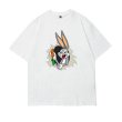 画像3: Unisex Bugs Bunny ＆Carrot print short sleeve T-shirt   ユニセックス 男女兼用バッグスバニー &キャロットプリント半袖Tシャツ (3)