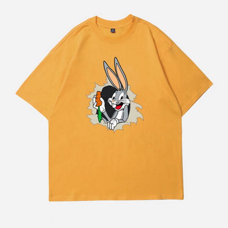 画像6: Unisex Bugs Bunny ＆Carrot print short sleeve T-shirt   ユニセックス 男女兼用バッグスバニー &キャロットプリント半袖Tシャツ (6)