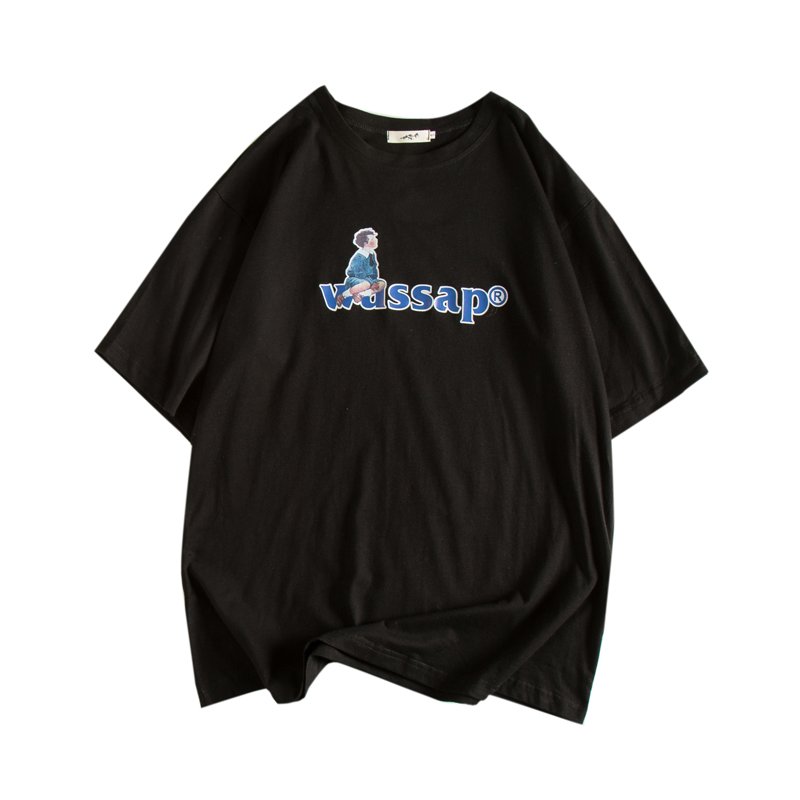 画像6: Boy print loose T-shirt　オーバーサイズ ユニセックス 男女兼用ボーイズプリント半袖 Tシャツ (6)