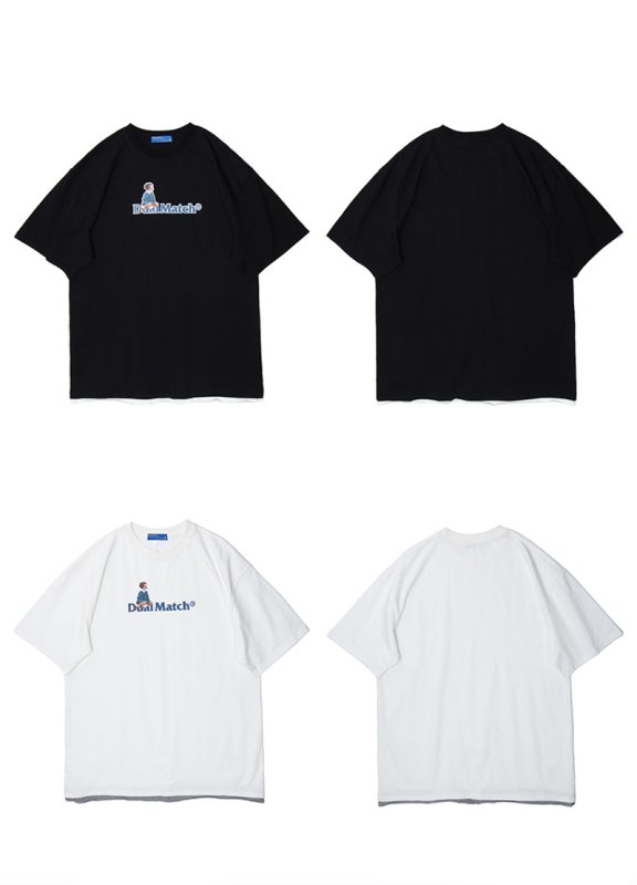 画像4: Boy print loose T-shirt　オーバーサイズ ユニセックス 男女兼用ボーイズプリント半袖 Tシャツ (4)