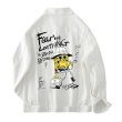 画像1: Unisex Sponge Bob denim jacket G Jean blouson 　ユニセックス男女兼用 スポンジボブデニム Gジャン ジャケット ブルゾン  MA-1 ボンバー   (1)