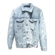 画像2: Unisex  White paint denim jacket G Jean blouson 　ユニセックス男女兼用 ホワイトペイント Gジャン ジャケット ブルゾン  MA-1 ボンバー   (2)