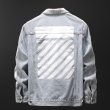 画像3: Unisex  White paint denim jacket G Jean blouson 　ユニセックス男女兼用 ホワイトペイント Gジャン ジャケット ブルゾン  MA-1 ボンバー   (3)