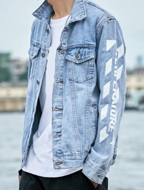 画像4: Unisex  White paint denim jacket G Jean blouson  ユニセックス男女兼用 ホワイトペイント Gジャン ジャケット ブルゾン  MA-1 ボンバー   (4)