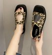 画像2: Flat zebra leopard print word buckle sandals slippers shoes   フラットゼブラ レオパードサンダル  スリッパ シューズ　 (2)