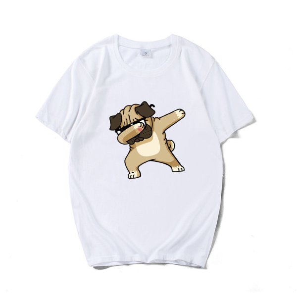 画像2: Unisex Dancing Bulldog short-sleeved T-shirt　 ユニセックス 男女兼用ダンシングブルドックプリント 半袖 Tシャツ (2)