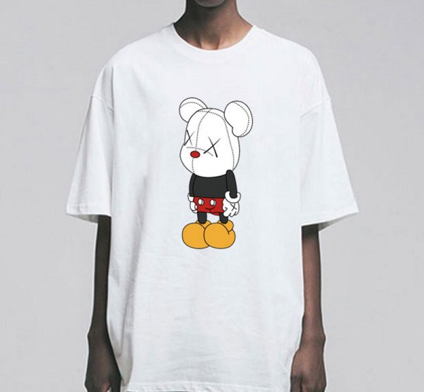 画像4: Unisex  Unisex Mickey x kaws T-shirt short-sleeved T-shirt　 ユニセックス 男女兼用ミッキー×カウズ プリント 半袖 Tシャツ (4)