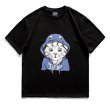 画像2: Unisex creative cat cartoon print short-sleeved T-shirt　 ユニセックス 男女兼用クリエイティブキャット 猫プリント 半袖 Tシャツ (2)