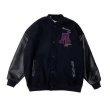 画像1: Big A High street loose letter profile baseball cotton padded jacket men and women Stadium jumper  ユニセックス 男女兼用レター ユニフォーム スタジアムジャンパー ジャケット ブルゾン スタジャン ペアルック (1)