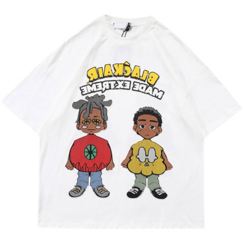 画像10:  Unisex Retro cartoon doll T-shirt short-sleeved T-shirt　 ユニセックス 男女兼用コミックプリント 半袖 Tシャツ (10)