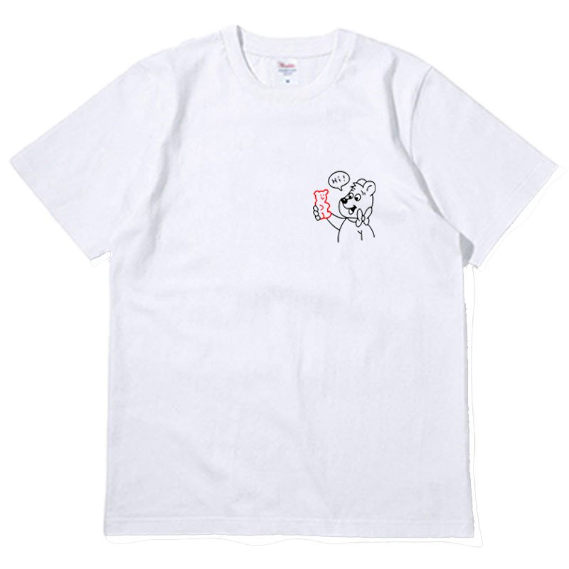画像5:  Unisex Happy Bear Print T-shirt　ユニセックス 男女兼用ハッピーベア プリント 半袖 Tシャツ (5)