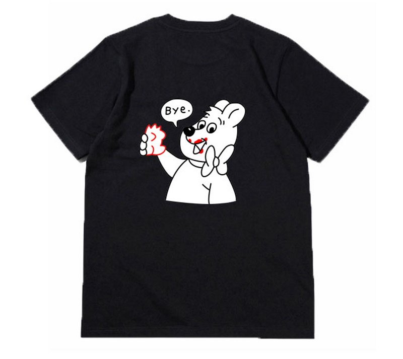 画像2:  Unisex Happy Bear Print T-shirt　ユニセックス 男女兼用ハッピーベア プリント 半袖 Tシャツ (2)