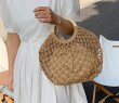 画像4:  rope woven new wave high-end tote bag  ロープ編み籠 かごトートバック エコバック (4)