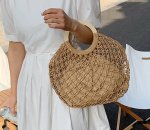 画像4:  rope woven new wave high-end tote bag  ロープ編み籠 かごトートバック エコバック (4)