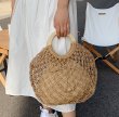 画像6:  rope woven new wave high-end tote bag  ロープ編み籠 かごトートバック エコバック (6)