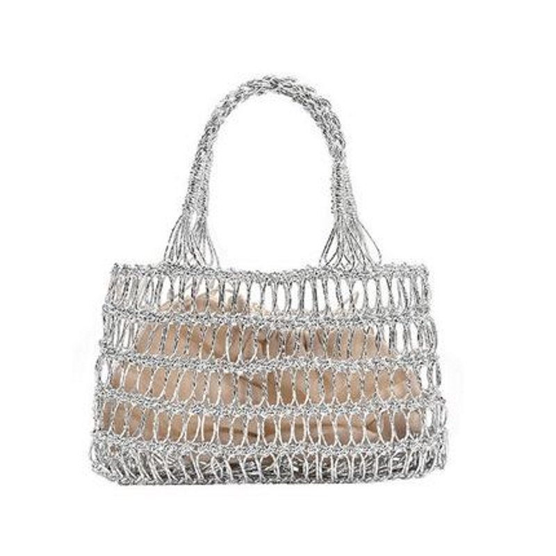 画像1:  rope woven bag tote bag  ロープ編みトートバック エコバック (1)