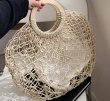 画像5:  rope woven new wave high-end tote bag  ロープ編み籠 かごトートバック エコバック (5)