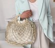 画像2:  rope woven new wave high-end tote bag  ロープ編み籠 かごトートバック エコバック (2)