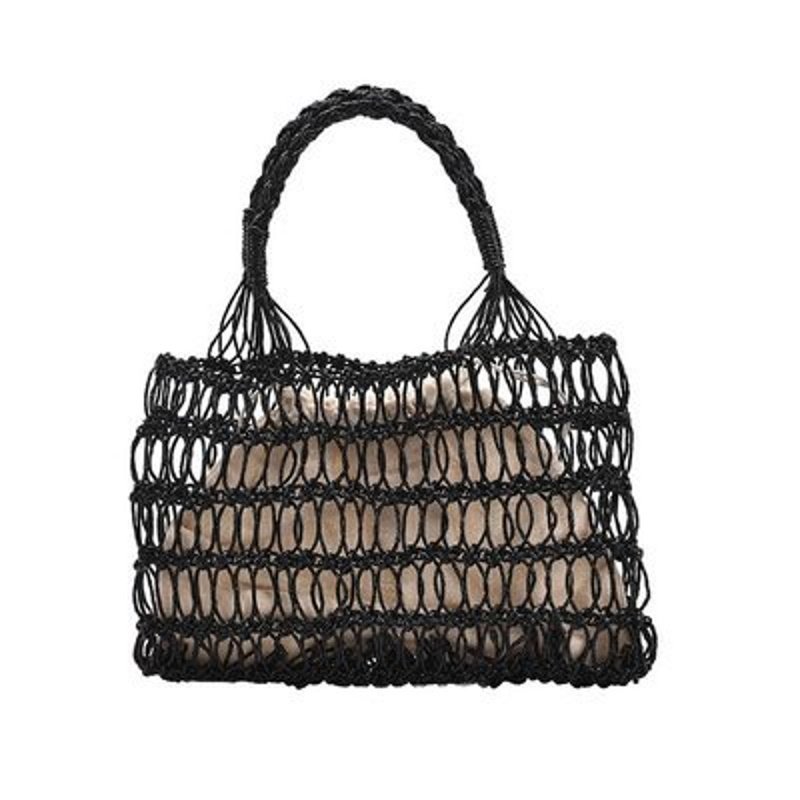 画像3:  rope woven bag tote bag  ロープ編みトートバック エコバック (3)