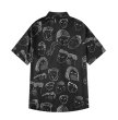 画像5:  Unisex retro printed  trendshirt　ユニセックス 男女兼用 レトロメンズフェイスプリント 半袖 シャツ (5)