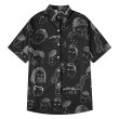 画像2:  Unisex retro printed  trendshirt　ユニセックス 男女兼用 レトロメンズフェイスプリント 半袖 シャツ (2)