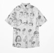 画像3:  Unisex retro printed  trendshirt　ユニセックス 男女兼用 レトロメンズフェイスプリント 半袖 シャツ (3)