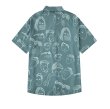 画像4:  Unisex retro printed  trendshirt　ユニセックス 男女兼用 レトロメンズフェイスプリント 半袖 シャツ (4)