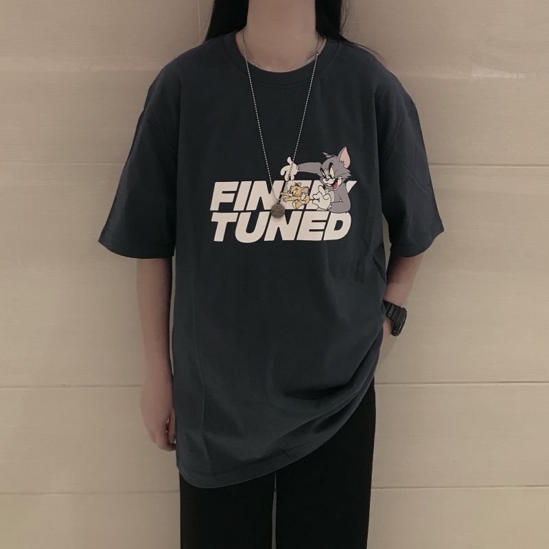 画像6: Unisex Tom and jerry＆Letter logoT-shirt　ユニセックス 男女兼用 トム＆ジェリー トムとジェリー＆レターロゴプリント 半袖 Tシャツ (6)