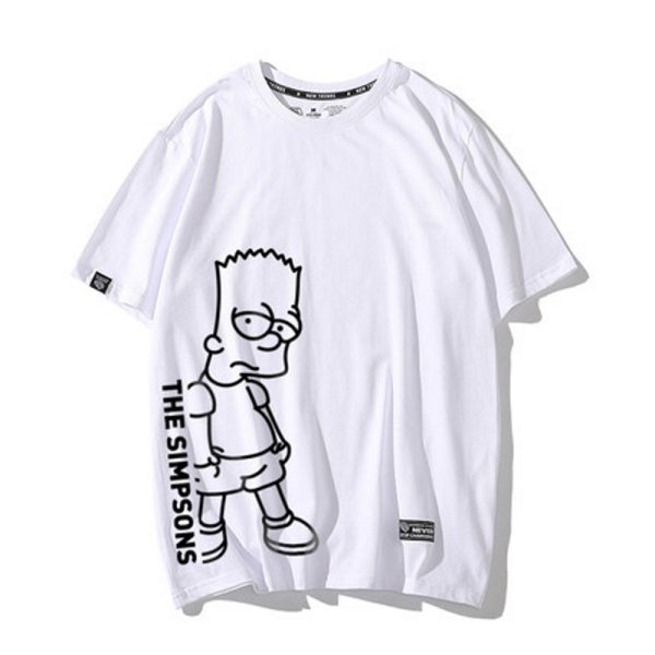 画像1: Unisex scribbling Simpson printingT-shirt　ユニセックス 男女兼用THE SINPSONSロゴ入りシンプソン半袖 Tシャツ (1)