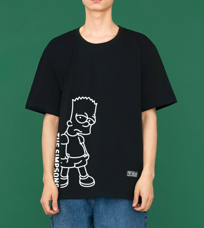 画像2: Unisex scribbling Simpson printingT-shirt ユニセックス 男女兼用THE SINPSONSロゴ入りシンプソン半袖 Tシャツ (2)