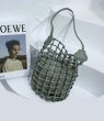 画像4: new woven Cast net hollow shoulder bag tote bag  レザー網バック ショルダー トートエコバック (4)
