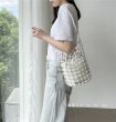 画像6: new woven Cast net hollow shoulder bag tote bag  レザー網バック ショルダー トートエコバック (6)