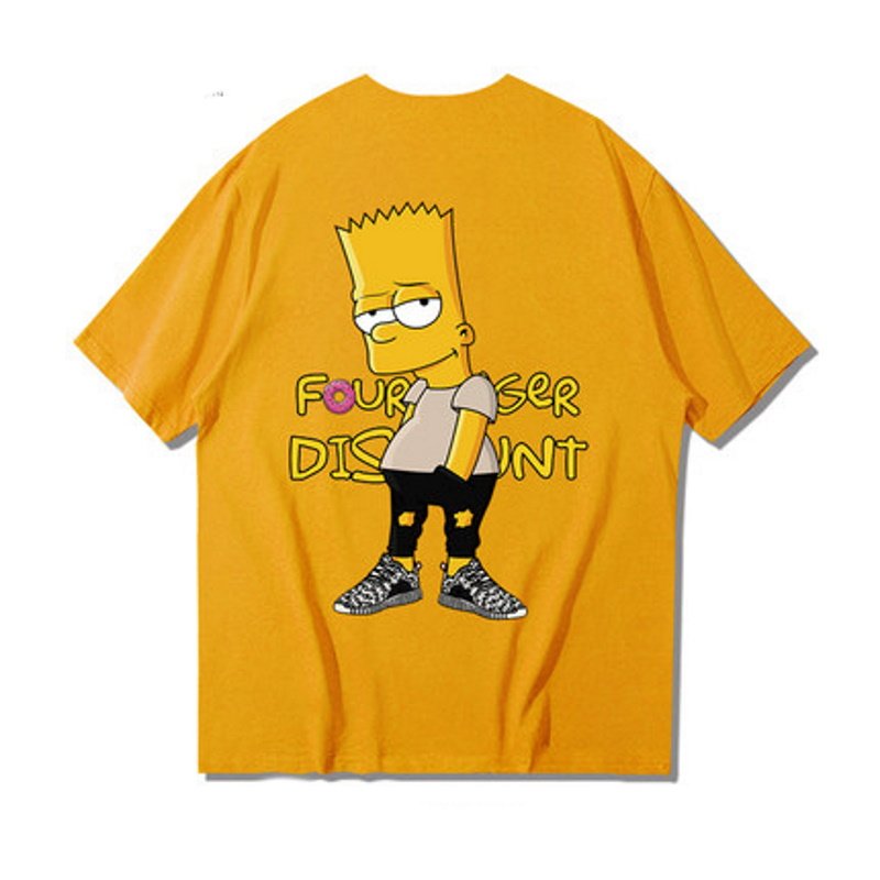 画像9:  Unisex Donut x Simpson Print Short Sleeve T-shirt　ユニセックス 男女兼用 シンプソン×ドーナツ半袖 Tシャツ (9)